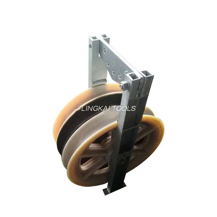 822 mm-ko Diametro Handiko Transmisioa Gaineko Kable Arrabolaren Nylon Sheave Block Polea Hiru gurpilekin