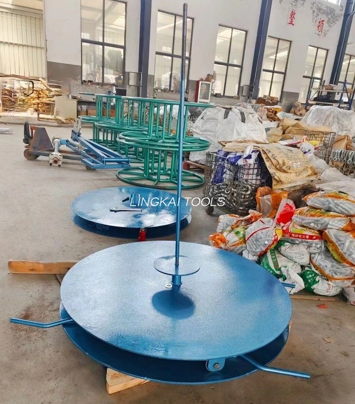 Turntable Gailua jartzeko euskarria Mota bertikala alanbre bobina stand Stringing eraikuntza tresnak